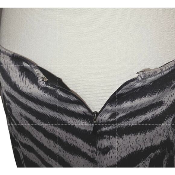 Girlfriend Italian Silk Zebra Skirt 90s Y2K Sequin Pencil Midi - Picture 9 of 11